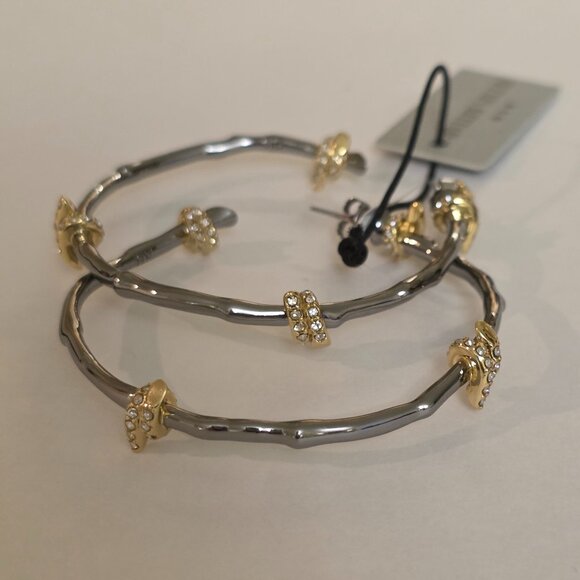 Alexis Bittar Barbed Wire Hoop Earrings - Gunmetal - Picture 6 of 13